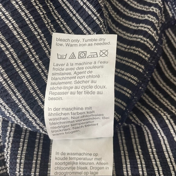 MADEWELL TEXTURE & THREAD PEASANT TOP IN STRIPE NAVY BLUE WHITE XS - Picture 9 of 9